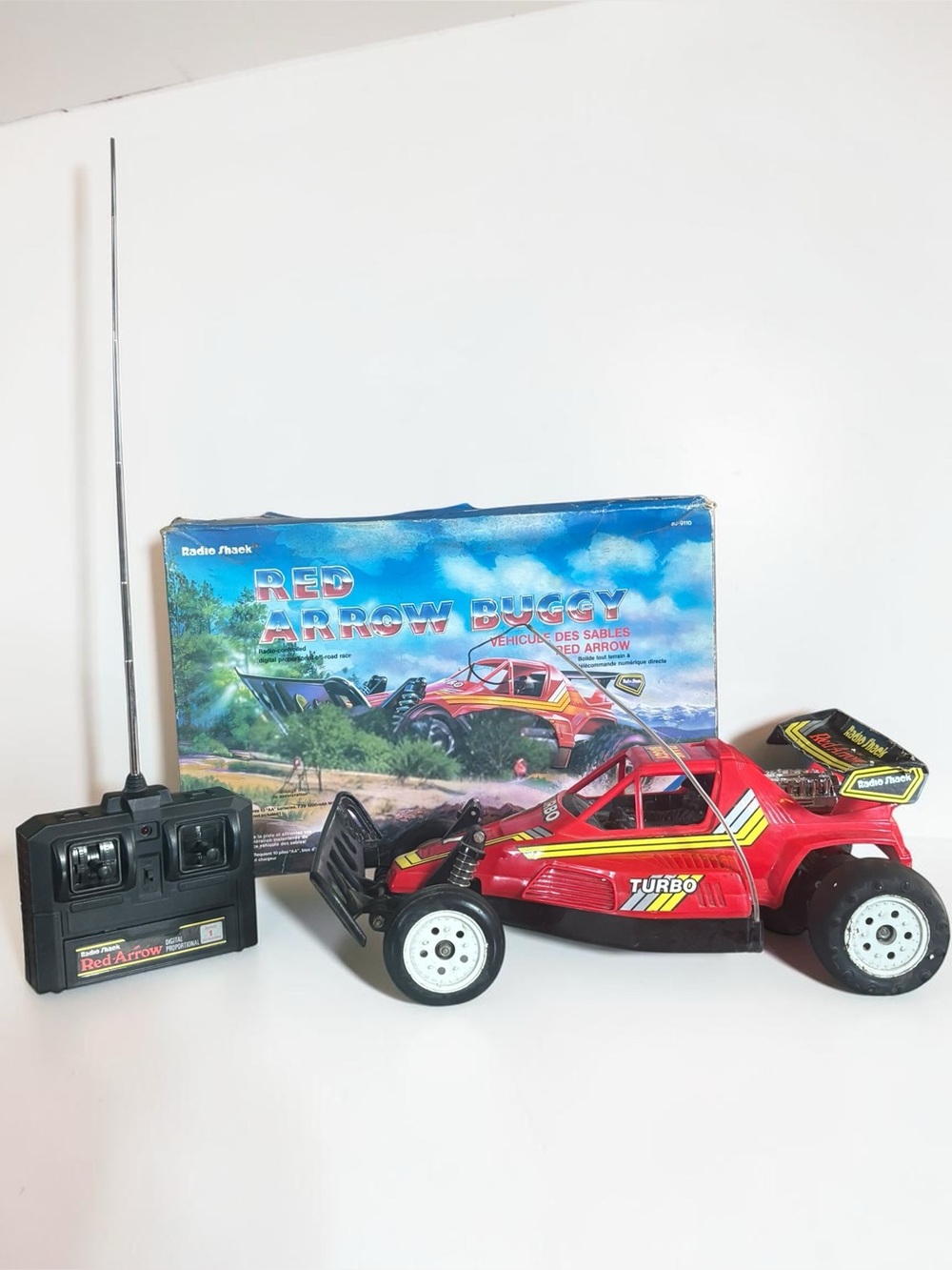 Vintage Radio Shack Red Arrow Buggy 60-9110 RC Car Box Remote Parts Repair